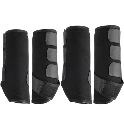 4 Pcs Horse Sport Boots - Neoprene Protective Breathable Comfy Mesh All-Round Lower Limb Protection & Support for Jumping Trail Riding Endurance Training and Performance - size: ‎Medium / Cob