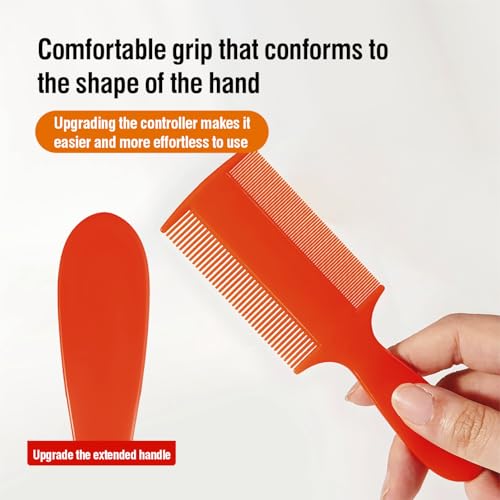 Plastic Double Sided Fine Tooth Lice Comb with Handle, Dandruff,Lice,Pet Flea Comb for Babies Adults Pets Dogs Cats etc(6 Colors)
