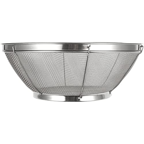Juvale Stainless Steel Fine Mesh Strainer - Durable Rust-Resistant Mesh Colander - Ergonomic Handle Rice Colander - Ultra-Fine Flour Sifter - Dishwasher Safe with Stable Design - 11 in x 4 in, Silver