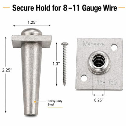 Mabeeze Anchor Vise 8-11 Gauge Wire Tightener, 10 Pack | One-way grip for grape trellis, vineyard, arbor, and fence wire tensioning - size: 8-11 gauge