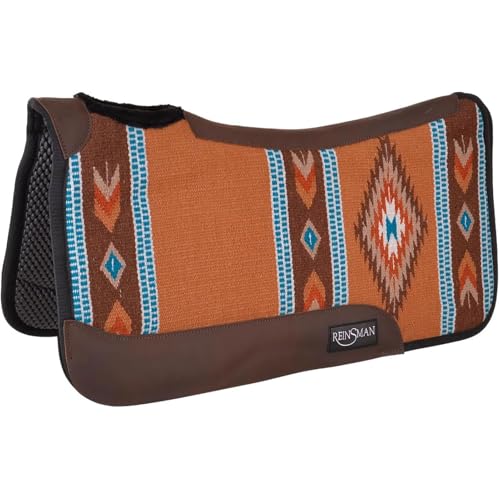 Reinsman APEX Ranahan Tacky Too Soft Breathable Non-Slip Shock-Absorbing Fleece-Lined Moisture-Wicking Contoured Back Protection Horse Riding Saddle Pad - color: Brown