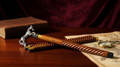 Handmade Solid Brass Head Handle Vintage Style Antique Wooden Walking Stick Cane Gift (3 Fold Wooden Walking Cane) - style: Horse handle