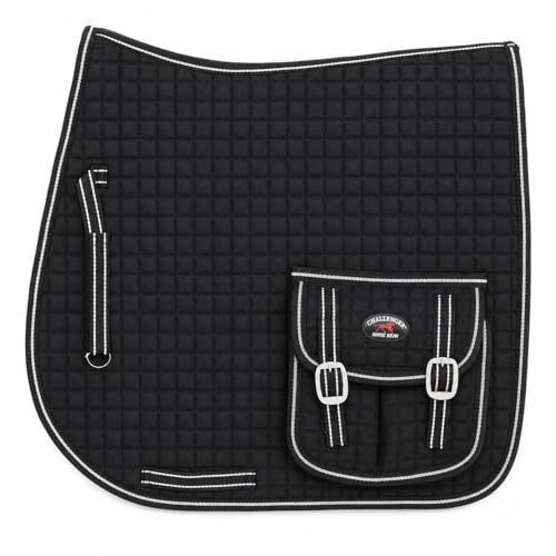 Horse English Black All-Purpose Trail Saddle Quilted Pad w/ Pockets 7269