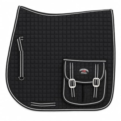 Horse English Black All-Purpose Trail Saddle Quilted Pad w/ Pockets 7269