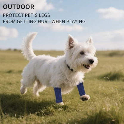 ROZKITCH 4 PCS Cat Leg Sleeve to Help Reducing Licking Scratching Elbow - color: Blue, size: S-Leg Girth: 2.04in