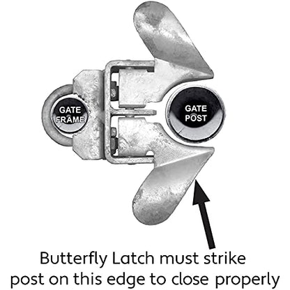 Jake Sales - Chain Link Fence Butterfly Gate Latch - Fence Automatic Gate Latch - 1-3/8" Gate Frame and 2-3/8" Gate Post - Galvanized Fence Gate Latch with Hole for Padlock - color: GALVANIZED, size: 1-3/8" x 2-3/8"