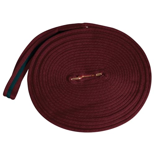 Kincade Two Tone Padded Lunging Rein - color: Burgundy/Hunter Green