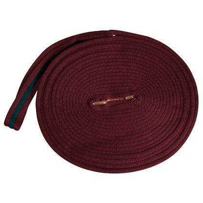 Kincade Two Tone Padded Lunging Rein - color: Burgundy/Hunter Green