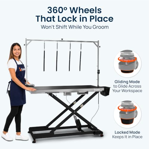 KANIS Professional Electric Dog Grooming Table - Heavy Duty - color: BLACK, size: 60"