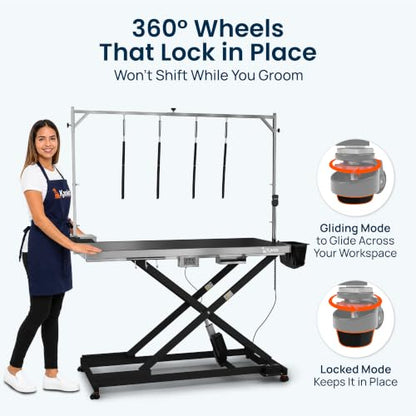 KANIS Professional Electric Dog Grooming Table - Heavy Duty - color: BLACK, size: 60"