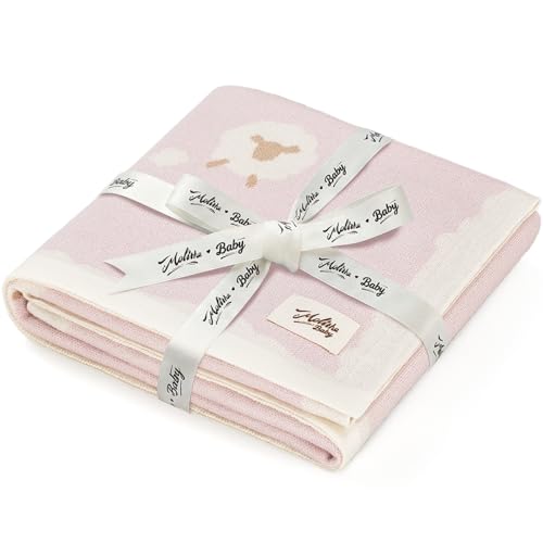Luxe Merino Wool Cotton Baby Blanket Ultra-Soft, Temperature-Regulating Swaddle Blanket for Newborns, Receiving Blanket, and Nursery Throw 29.5" x 37.4", Machine Washable - color: Tender Touch_pink