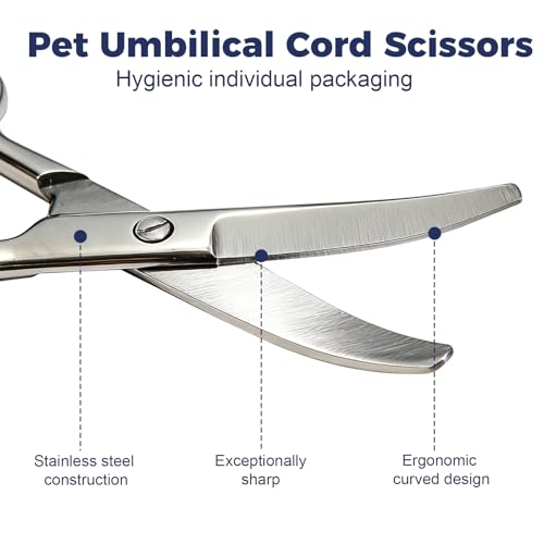 Pet Birth Care Kit for Kittens & Puppies, Pet Newborn Pet Supplies Newborn Animal Grooming & Cleaning Set with Cord Ties, Nasal Cleaner, Clamping Tool, Care Scissors, for Cats, Dogs, and Small Animals