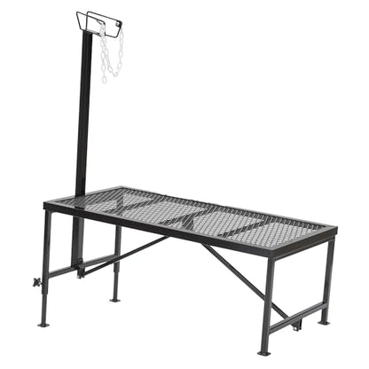 Weaver Livestock Steel Goat Trimming Stand with Wire Form Headpiece, Heavy Duty Adjustable Farm Stand, Foldable Gear for Cow, Goat, and More, Black