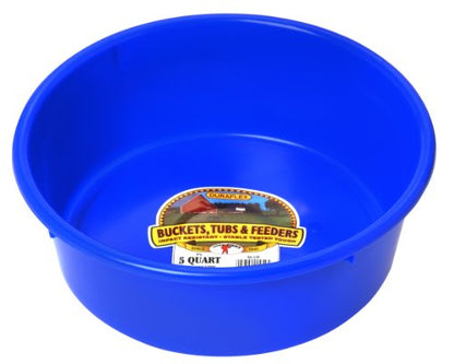 Little Giant® Plastic Utility Pan | Feed Pan | Durable & Versatile Livestock Feeding Bucket | Made in USA | 5 Quart | Blue - color: Blue, size: 5 Quart