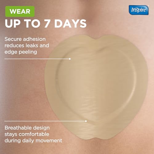Inspire Sacral Silicone Foam Dressing Large Waterproof Bandages for Wounds, Burns & Bed Sores Safe for Sensitive Skin, Adhesive Pad Sacrum Dressings for Post-Surgery Wound Care (7 x 7 in) (5 Pack) - size: 5 Pack