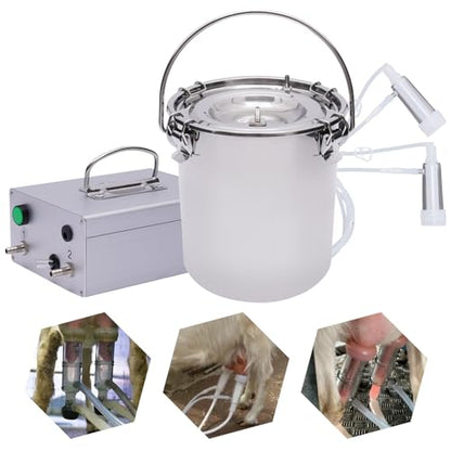 5L Goat Milking Machine, 110V Electric Pulsation Vacuum Milker