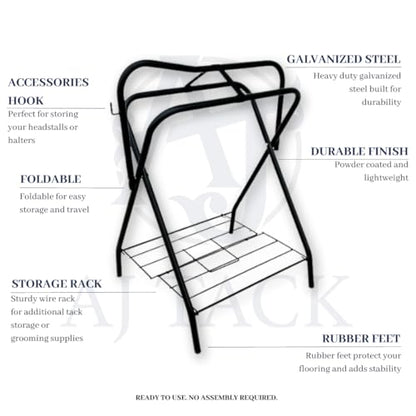 AJ Tack Saddle Rack and Carrier Bundle, Steel, 420D, 38x33 Royal Blue - color: Royal Blue