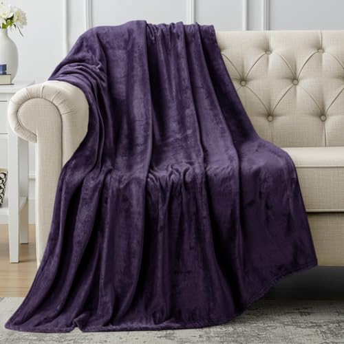 Utopia Bedding Ultra Soft Fleece Bed Blanket Throw Size Purple (50x60 Inch) - color: Purple, size: Throw (50x60 Inch)