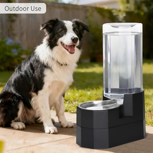 Sfozstra 9L Elevated Dog Water Dispenser: Senior Dog Friendly - color: Black, size: 9L Raised