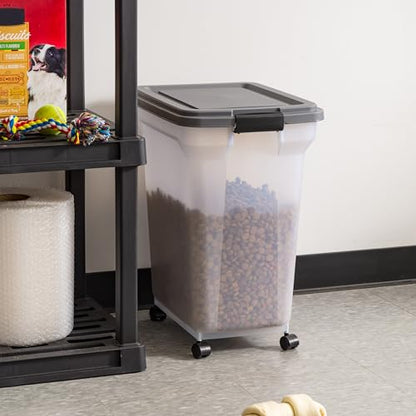 IRIS USA Dog Food Storage Container, Up to 40 lbs, Dark Gray, Made in USA - color: Dark Gray, size: 40 lbs