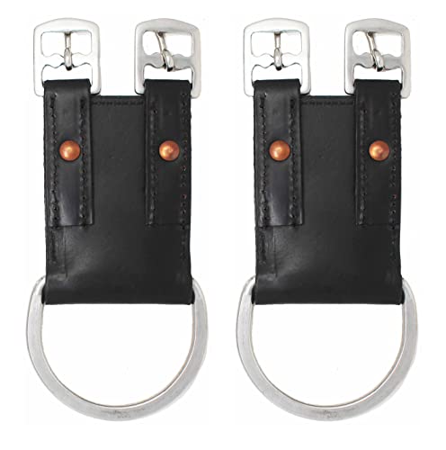 CHALLENGER Horse Set of 2 Leather Western English 1" Dual Buckle Girth Converter 403GC03BK - color: Black