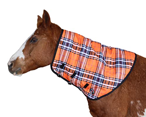 Horse Medium 1200D Waterproof Winter Blanket Mane Horse Neck Cover Orange 52041-M - color: Orange Plaid, size: Medium