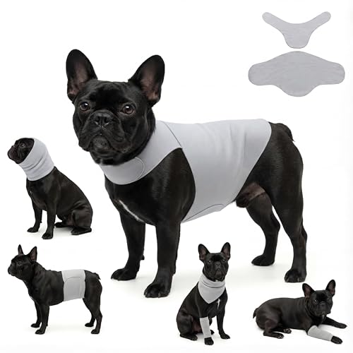 Dog & Cat Surgery Recovery Suit and Anxiety Wrap - color: Gray, size: M