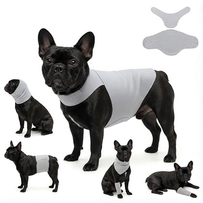 Dog & Cat Surgery Recovery Suit and Anxiety Wrap - color: Gray, size: M