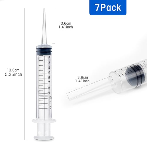 7Pack Wisdom Teeth Dental Syringe, 12ml/cc Straight Tip & Measurement | Straight Dental Irrigation Syringes, Disposable Sealed for Tooth Care, Oral Tonsil Stone, Feeding - style: 12ml/cc Straight Tip