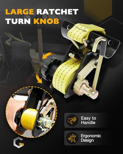 Ladder Rack Straps, Rack Ratchet Straps, Truck/Lumber/Pipe/Roof Rack Straps - color: Yellow (4 pcs), size: Black Round Tube