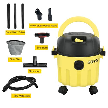 Wet-Dry Vacuum, 3-in-1 Portable Shop Vacuum Cleaner with 2 Peak HP Power Suction, Lightweight Wet Dry Vacuum with Blower & Wall Mount Design for Car, Pet Hair, Hard Floor | 3-in-1 Workshop Vacuum Cleaner, suitable for cleaning cars, removing pet hair, and