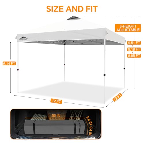 EAGLE PEAK 12x12 Pop Up Canopy Tent Easy Up Canopy Outdoor, White - color: White, size: 12x12