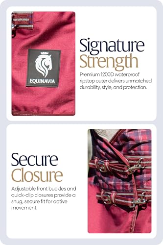 Equinavia Arktis Regular Neck Heavy Turnout Blanket 300g - Cranberry Red - 75 in - color: Cranberry Red, size: 75 in