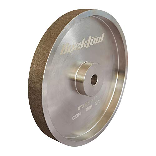 BUCKTOOL 80 Grit 8-Inch CBN Grinding Wheel, 1-Inch Wide, 5/8-Inch Arbor - style: 80Grit, 1" Wide