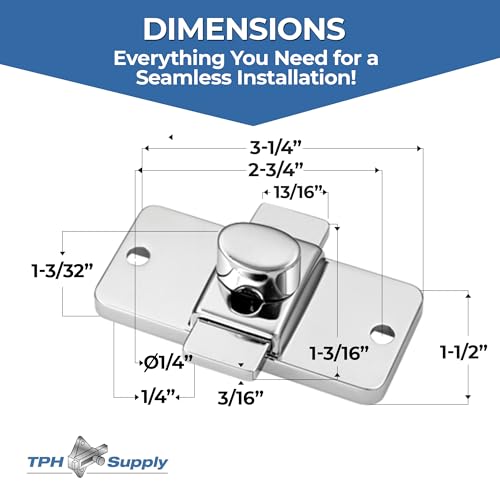 Chrome Finish 2-3/4 Surface Mount Slide Latch - color: Chrome