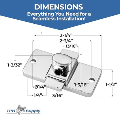 Chrome Finish 2-3/4 Surface Mount Slide Latch - color: Chrome