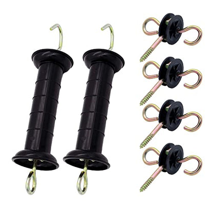 Plastic Electric Fence Spring Gate Handle with Insulators,Black - style: 2BlackMB+084