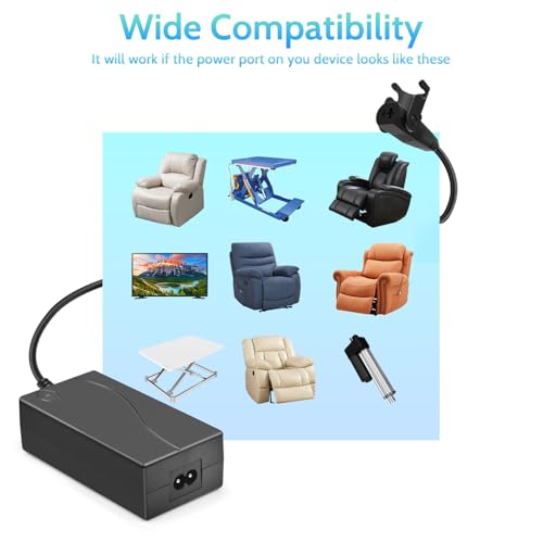 Sopito Recliner Power Supply, AC/DC Adapter 100-240V 50/60hz & 3pcs Cables - style: 4pcs Power Supply Kit