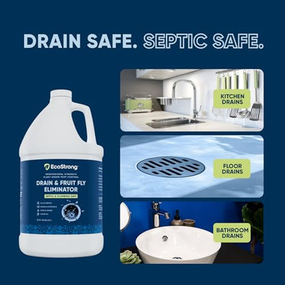 Fruit Fly Drain Treatment | Drain Fly Eliminator | All-Natural, Eliminates Gnats, Sewer Flies and More - Works in All Drains - 1 Gallon - size: 1 Gallon (Pack of 1)