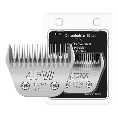 4FW Dog Grooming Wide Blade,Detachable Pet Dog Grooming Blades,Compatible with Andis,Oster A5,Wahl km10 Clippers.Cutting Length 3/8 in(9.5mm) - color: 4fw-9.5mm