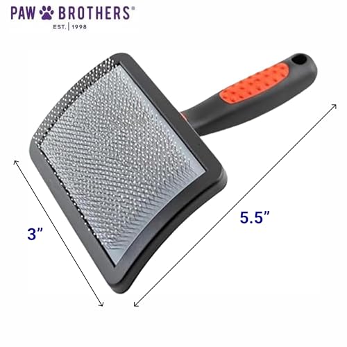Paw Brothers Soft Pin Curved Slicker Brush for Dogs, Coated Tips, Maximum Coverage, Gentle on Skin, Size 3" x 5.5", Small - style: Universal Small
