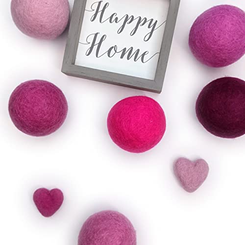 Friendsheep Wool Dryer Balls, Organic Reusable Fabric Softener Alternative for Laundry, Handmade, Fair Trade, Hypoallergenic, Eco-Friendly, Plastic-Free (6 Pack XL - Pink Valentine) | Reusable fabric softener alternative Organic wool, handmade, fair trade