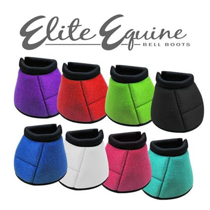 Showman Elite Equine Bell Boots - color: Black, size: Large