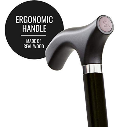 Switch Sticks Folding Walking Cane For Women & Men - color: Black
