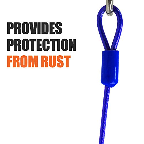 BV Dog Tie Out Cable 25 Feet - Heavy Duty Dog Lead Up to 60 Pounds - Reflective & Rust-Free with Quick Release Swivel Clips & 360° Rotating Clasp - Tangle-Free Dogs Runner for Yard (Blue, Single) - color: 60lbs/ 25ft/ Blue, style: Single