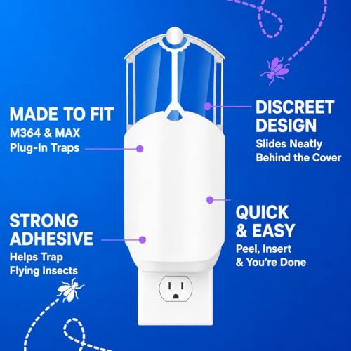 24 Pack Refill Cartridge Kit Compatible with Plug-in Light M364 and Max, Flying Insect Trap Refills Replacements for House & Fruit Flies, Easy to Use