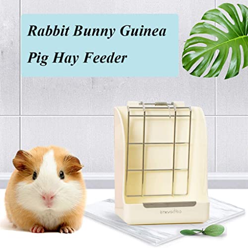 Rabbit Hay Feeder, Large Capacity Bunny Hay Rack for Rabbits, Guinea Pigs, Chinchillas, Small Animals, Hay Dispenser - color: White