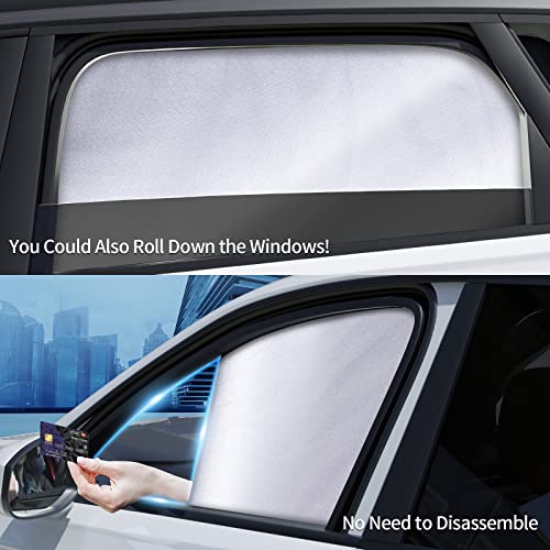 Aokway Magnetic Side Window Sun Shade -100% Block Light Car Window Shades - Car Privacy Curtains Universal Fit for Baby Naps, and Camping with UV Protection (Blue, Rear 2pcs) - color: blue, size: Rear Side 2Pcs
