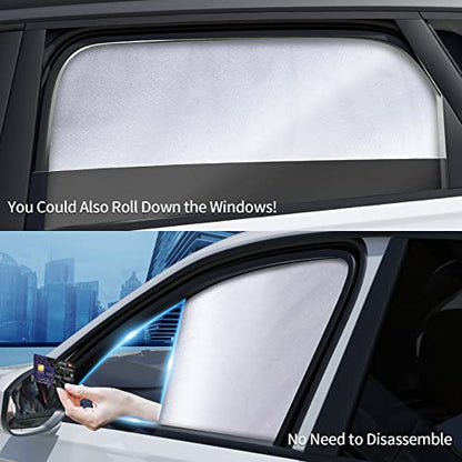 Aokway Magnetic Side Window Sun Shade -100% Block Light Car Window Shades - Car Privacy Curtains Universal Fit for Baby Naps, and Camping with UV Protection (Blue, Rear 2pcs) - color: blue, size: Rear Side 2Pcs
