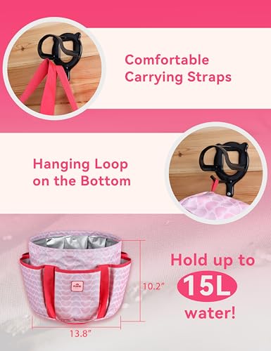 11-Piece Horse Grooming Kit with Waterproof Tote Pink Garnet - color: Pink Garnet